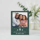 Minimaler Schreibmaschinenbaum Merry and Bright Fo Postkarte (Stehend Vorderseite)