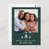 Minimaler Schreibmaschinenbaum Merry and Bright Fo Postkarte (Vorne/Hinten)