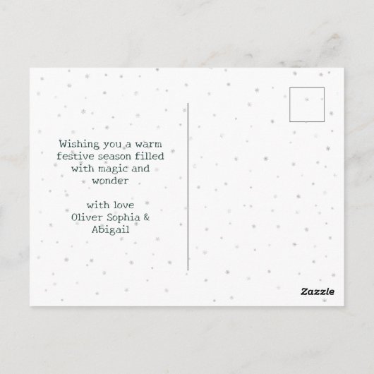 Minimaler Schreibmaschinenbaum Merry and Bright Fo Postkarte (Rückseite)