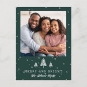 Minimaler Schreibmaschinenbaum Merry and Bright Fo Postkarte (Vorderseite)