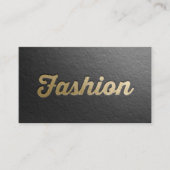Minimaler Schwarz/Gold-Stylist mit Embossed Text F Visitenkarte (Vorderseite)