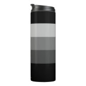Minimaler Schwarz-Grau-Bars Monogram Thermal Tumbl Thermosbecher (Nach rechts gedreht)