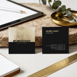 Minimaler schwarz schick goldbelag eleganter Farbb Quadratische Visitenkarte<br><div class="desc">Minimaler schwarz schick goldbelag eleganter Farbblock</div>