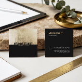 Minimaler schwarz schick goldbelag eleganter Farbb Quadratische Visitenkarte