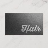 Minimaler Schwarz & Silber Embossed Text Hair Styl Terminkarte (Vorderseite)