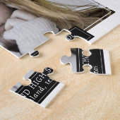 Minimaler Schwarz-Weiß-Abschluss Keepake-Foto Puzzle (Seite)