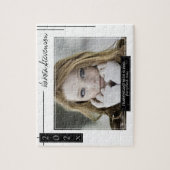 Minimaler Schwarz-Weiß-Abschluss Keepake-Foto Puzzle (Vertikal)