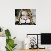 Minimaler Schwarz-Weiß-Foto-Abschluss Poster (Heimbüro)