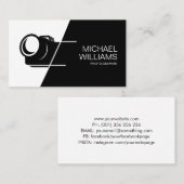 Minimaler Schwarz-Weiß-Fotograf Visitenkarte (Vorne/Hinten)