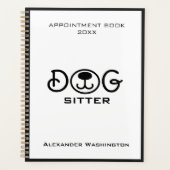 Minimaler Schwarz-Weiß-Hund-Service-Termin Planer (Vorderseite)
