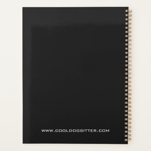 Minimaler Schwarz-Weiß-Hund-Service-Termin Planer (Rückseite)