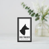 Minimaler Schwarz-Weiß-Hund-Silhouette-Trainer Visitenkarte (Stehend Vorderseite)