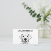 Minimaler Schwarz-Weiß-Labrador-Hundeschwalker Visitenkarte (Stehend Vorderseite)