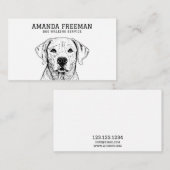 Minimaler Schwarz-Weiß-Labrador-Hundeschwalker Visitenkarte (Vorne/Hinten)