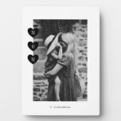 Minimaler Schwarz-Weiß-Mama Liebe Foto Fotoplatte (Vorderseite)