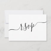 Minimaler Schwarz-Weiß-QR-Code Hochzeit RSVP Karte (Vorderseite)