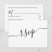 Minimaler Schwarz-Weiß-QR-Code Hochzeit RSVP Karte (Vorne/Hinten)