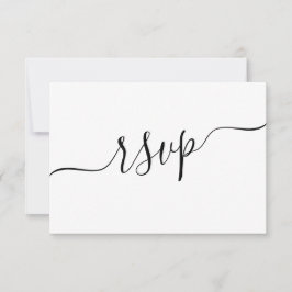 Minimaler Schwarz-Weiß-QR-Code Hochzeit RSVP Karte