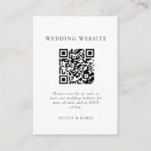 Minimaler Schwarz-Weiß-QR-Code-Hochzeitsstil Chic Begleitkarte (Vorderseite)