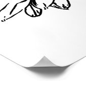 Minimaler Schwarz-Weiß-Zeichnetest Poster (Ecke)