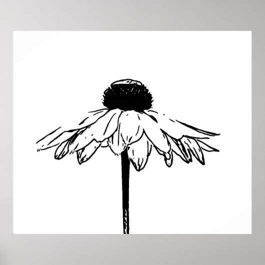 Minimaler Schwarz-Weiß-Zeichnetest Poster (Vorne)