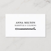 Minimaler Schwarz-weißer Haar Button Haarsteg Visitenkarte (Vorderseite)