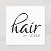 Minimaler Schwarz-weißer Haarstiel Quadratische Visitenkarte (Vorderseite)