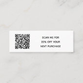 Minimaler Schwarz-weißer QR-Code für kleine Untern Mini Visitenkarte (Vorderseite)