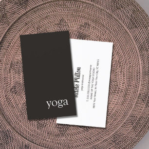Minimaler Schwarz-weißer Yoga-Trainer Visitenkarte
