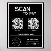 Minimaler schwarzer 2 QR-Code für Geschäftsscanner Poster (Vorne)