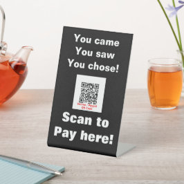 Minimaler schwarzer Funny Business Scan zur Bezahl Sockelschild