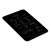 Minimaler schwarzer Magnet-Kalender 2027 für Gesch Magnet (Rechte Seite)