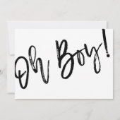 Minimaler Schwarzer Mustache Oh Boy Baby Dusche Einladung (Rückseite)