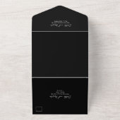Minimaler schwarzer QR-Code Moderne Hochzeit All In One Einladung (Außenbereich)
