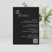 Minimaler schwarzer QR-Code Moderne Hochzeit Begleitkarte (Stehend Vorderseite)