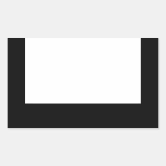 Minimaler Schwarzer Rahmen Design Weißer R Aufkleb Rechteckiger Aufkleber (Vorderseite)