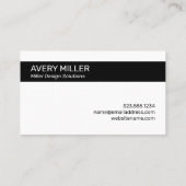 Minimaler schwarzer Streifen auf weiß Visitenkarte (Rückseite)