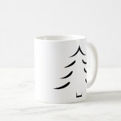 Minimaler Schwarzweiss-Weihnachtsbaum Kaffeetasse (VorderseiteRechts)