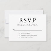 Minimaler Script-Foto Hochzeit RSVP (Vorderseite)