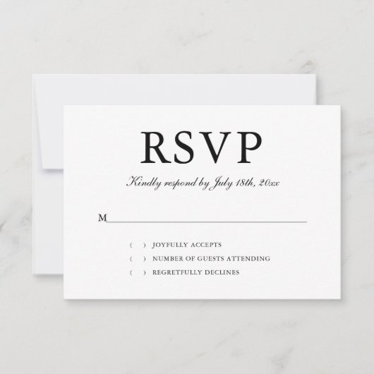 Minimaler Script-Foto Hochzeit RSVP (Vorderseite)