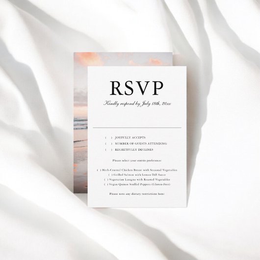 Minimaler Script-Foto Hochzeit RSVP