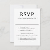 Minimaler Script-Foto Hochzeit RSVP Karte (Vorderseite)