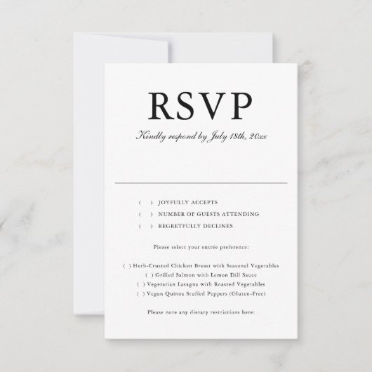 Minimaler Script-Foto Hochzeit RSVP Karte (Vorderseite)