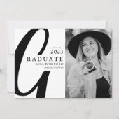 Minimaler Script Graduate Foto Abschluss Ankündigung (Vorderseite)