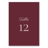 Minimaler Script Lila Plum Tischnummer (Rückseite)