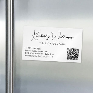 Minimaler Script QR Code Beruflich Magnetische Visitenkarte