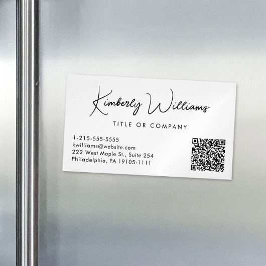 Minimaler Script QR Code Beruflich Magnetische Visitenkarte