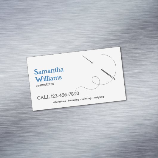 Minimaler Seamstress Magnetische Visitenkarte (Beispiel)
