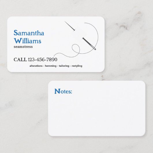 Minimaler Seamstress Visitenkarte (Vorne/Hinten)
