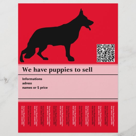 Minimaler Shepherd Hund personalisierter Flyer (Vorne)